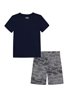 Toddler Boys Graphic T-Shirt and Printed Shorts Set