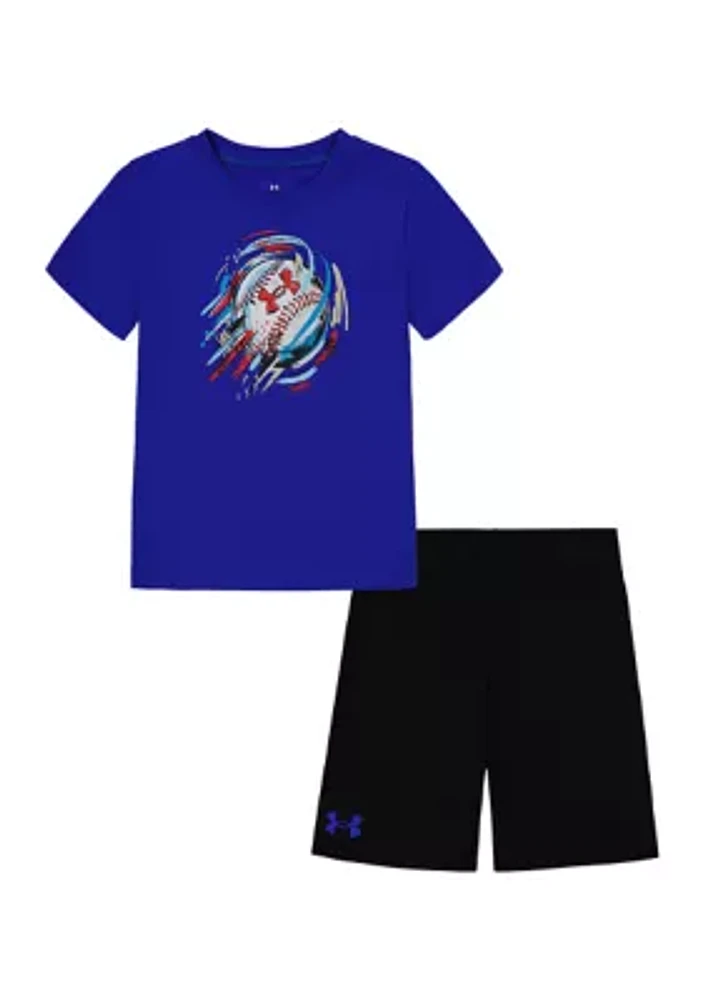 Baby Boys Max Baseball Graphic T-Shirt and Shorts Set