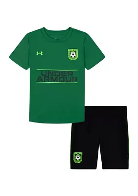 Baby Boys Tech Soccer Graphic T-Shirt and Shorts Set