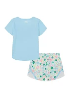 Baby Girls Glitter Floral Graphic Set