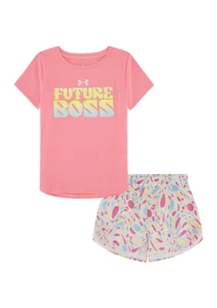Toddler Girls Future Boss Graphic T-Shirt and Printed Shorts Set