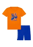 Toddler Boys Tech Sports Graphic T-Shirt and Shorts Set