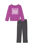 Toddler Girls Outdoor Graphic T-Shirt and Pants Set