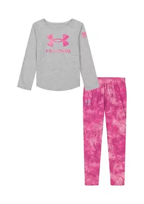 Baby Girls Freedom Crackle Graphic T-Shirt and Printed Leggings Set