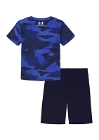 Baby Boys Freedom Star Camo Printed T-Shirt and Shorts Set