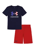 Baby Boys Freedom Logo Graphic T-Shirt and Shorts Set