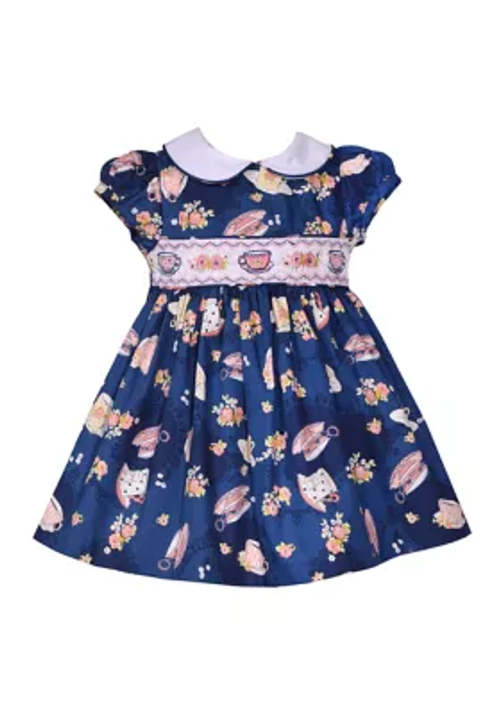 Toddler Girls Tea Party Smocked Dress