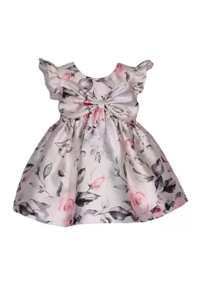 Toddler Girls Floral Printed Mikado Party Dress