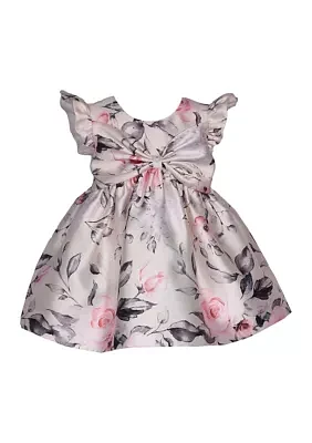 Toddler Girls Floral Printed Mikado Party Dress