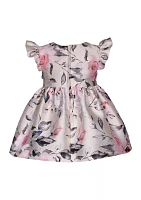 Toddler Girls Floral Printed Mikado Party Dress