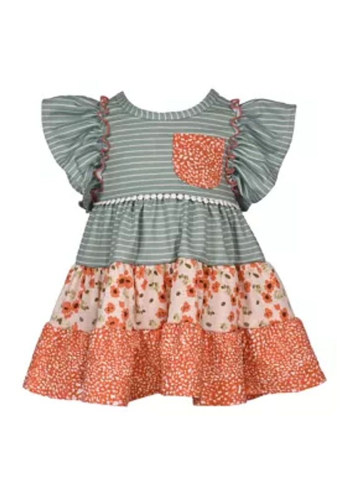 Toddler Girls Mash Up Printed Dress