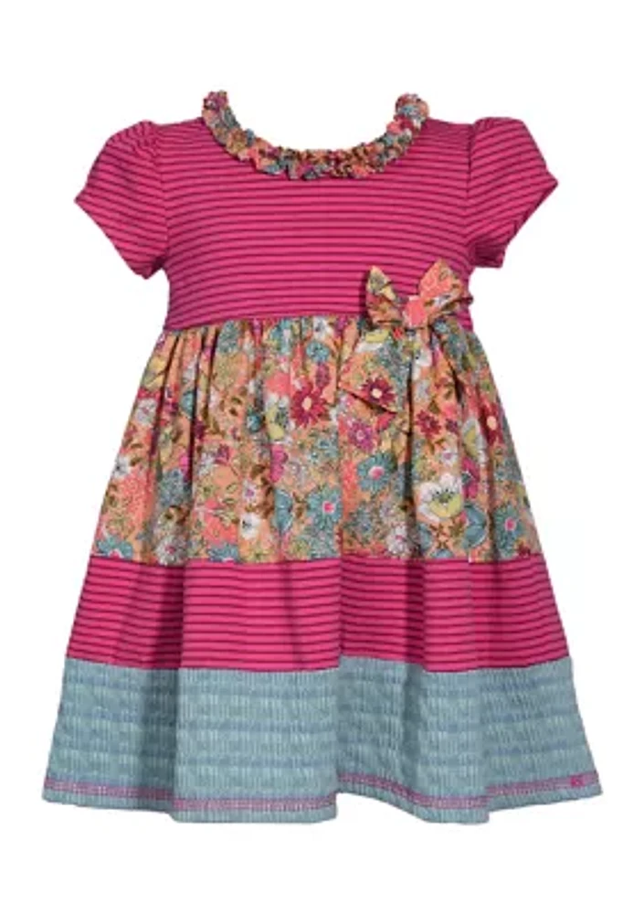 Toddler Girls Mashup Printed Smocked Dress