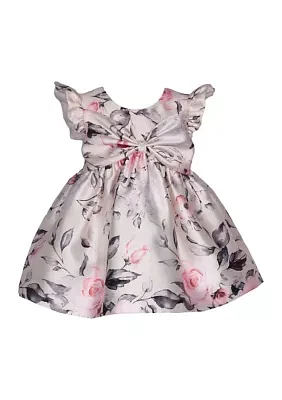 Baby Girls Floral Printed Mikado Party Dress