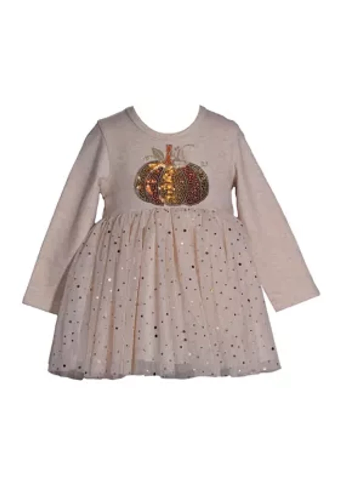 Baby Girls Pumpkin Appliqué Ballerina Dress