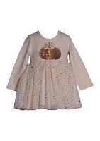 Baby Girls Pumpkin Appliqué Ballerina Dress