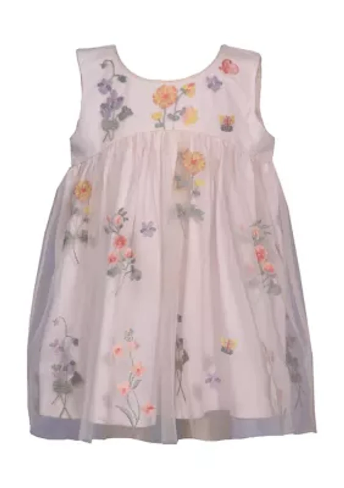 Baby Girls Mesh Dress with Denim Jacket