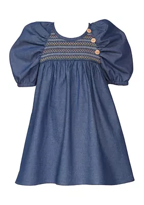 Baby Girls Side Button Denim Dress