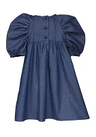 Baby Girls Side Button Denim Dress