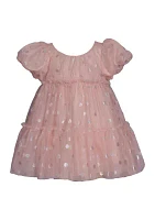 Baby Girls Foil Dot Mesh Tiered Party Dress