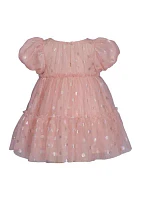 Baby Girls Foil Dot Mesh Tiered Party Dress