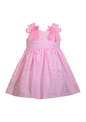 Baby Girls Bow Shoulder Eyelet Dress