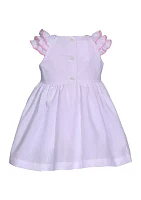 Toddler Girls Ruffle Sleeve Embroidered Smocked Dress