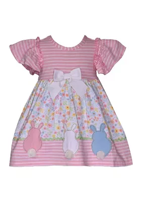 Toddler Girls Stripe Bunny Dress