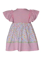 Toddler Girls Stripe Bunny Dress