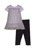 Toddler Girls Polka Dot Top and Leggings Set