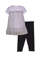 Toddler Girls Polka Dot Top and Leggings Set