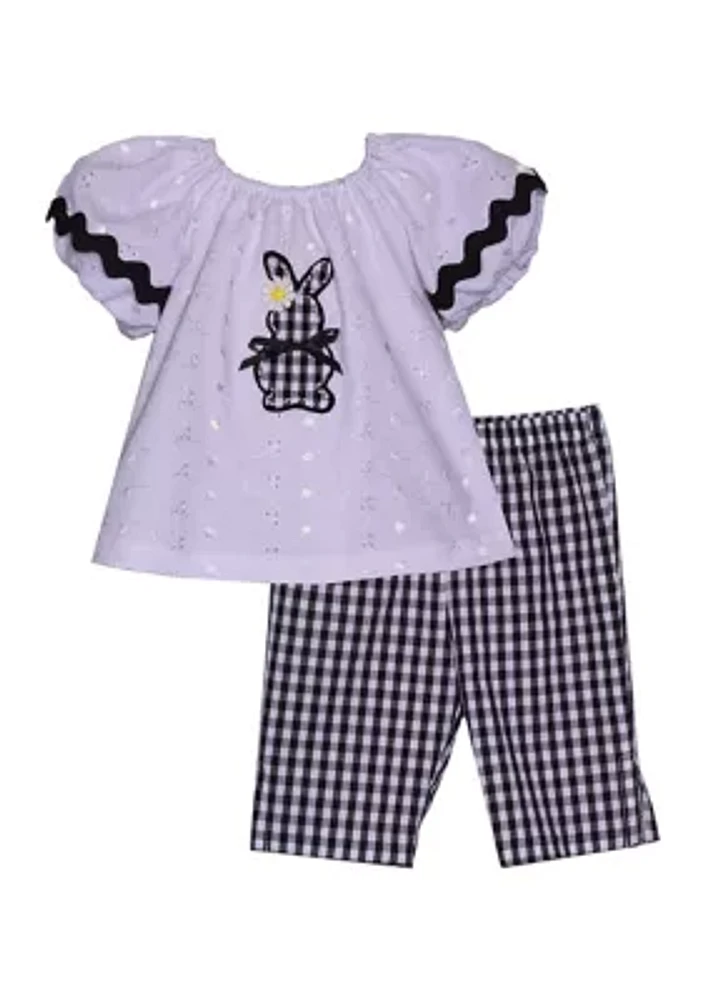 Toddler Girls Gingham Bunny Set