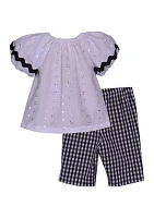 Toddler Girls Gingham Bunny Set