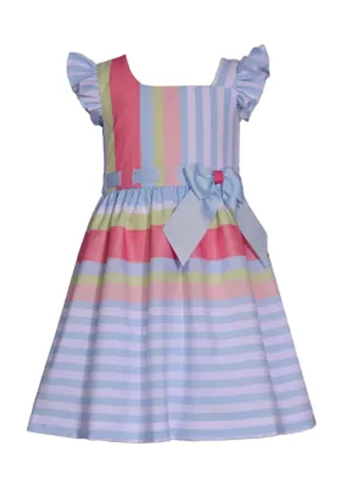 Toddler Girls Stripe Linen Dress