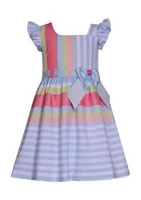 Toddler Girls Stripe Linen Dress