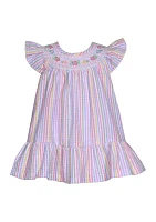 Baby Girls Striped Smocked Seersucker Dress