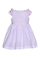 Baby Girls Ruffle Sleeve Embroidered Smocked Dress