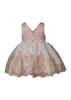 Baby Girls Embroidered Border Dress