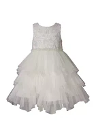 Baby Girls Sleeveless Sequin Embroidered Dress