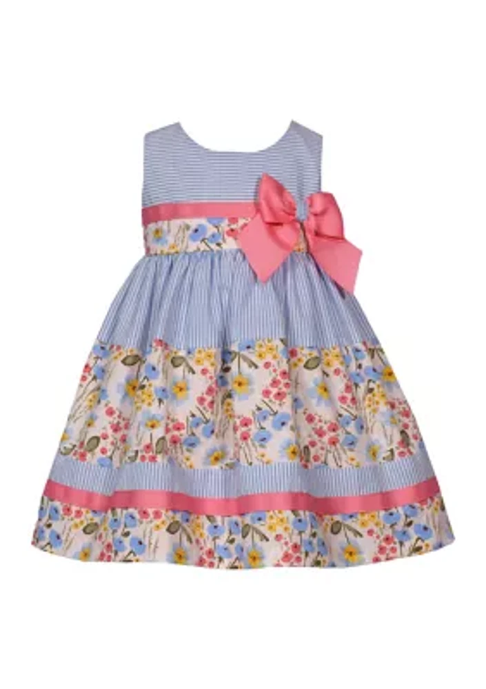 Baby Girls Sleeveless Mixed Printed Dress