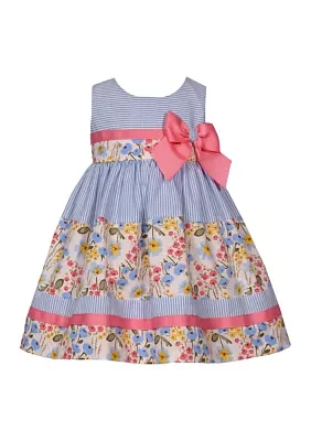 Baby Girls Sleeveless Mixed Printed Dress