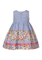 Baby Girls Sleeveless Mixed Printed Dress