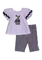 Baby Girls Gingham Bunny Set