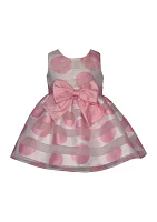 Baby Girls Sleeveless Polka Dot Party Dress