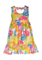 Toddler Girls Printed Knit Dress with Headband