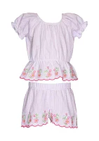 Baby Girls Scalloped Hem Shorts Set