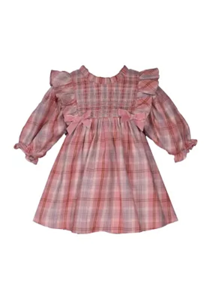 Toddler Girls Plaid Printed Dress