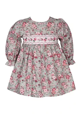 Toddler Girls Printed Smocked Dress