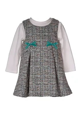 Toddler Girls Bouclé Jumper Dress Set