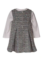 Toddler Girls Bouclé Jumper Dress Set