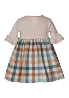 Baby Girls Flannel Plaid Printed Dress